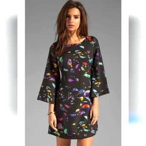 JARLO Mary Bird Print Dress in Black by Revolve